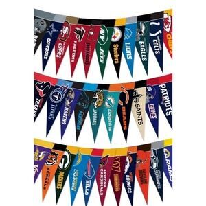 NFL Teams Mini Pennant Felt Flag Lot Football Collectible Set Of 23
